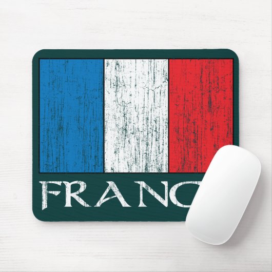 Retro France Flag mousepad Muismat (Met muis)