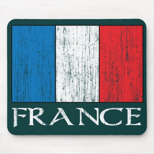 Retro France Flag mousepad Muismat (Voorkant)