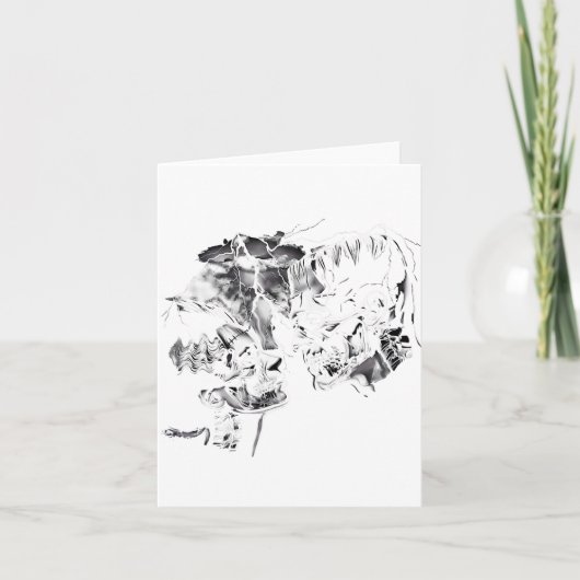 Retro Frankenstein Monster En Bruid Halloween Rom Kaart (Voorkant)