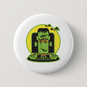 retro frankenstein ontwerp ronde button 5,7 cm