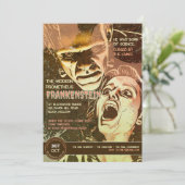Retro Frankenstein Vintage Horror Kaart (Staand voorkant)