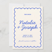 Retro Frans Kleurrijke Heldere Funky Moderne Bruil Save The Date (Achterkant)