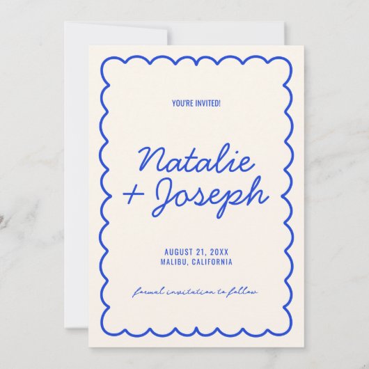 Retro Frans Kleurrijke Heldere Funky Moderne Bruil Save The Date (Achterkant)