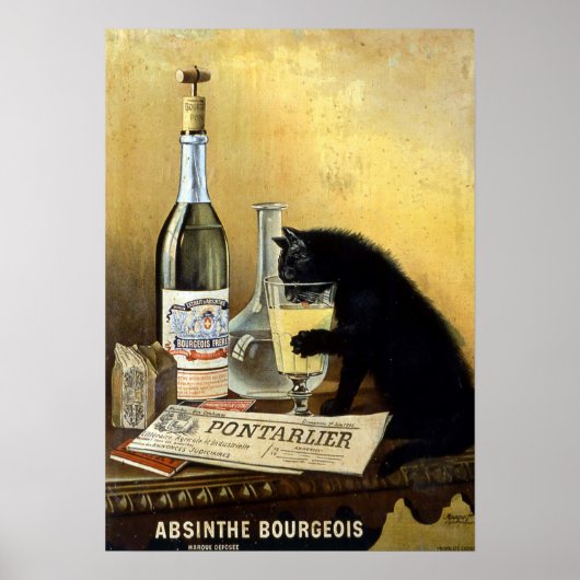 Retro frans poster "absinthe bourgeois" (Voorkant)