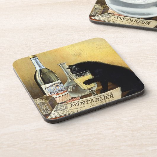 Retro frans poster "absinthe bourgeois" bier onderzetter (Linkerzijde)