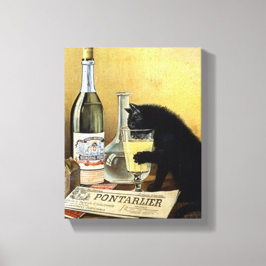 Retro frans poster "absinthe bourgeois" canvas afdruk (Voorkant)