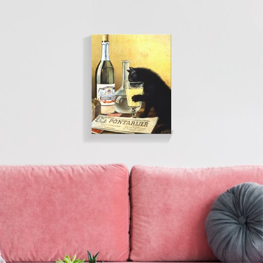 Retro frans poster "absinthe bourgeois" canvas afdruk (Insitu (Woonkamer))