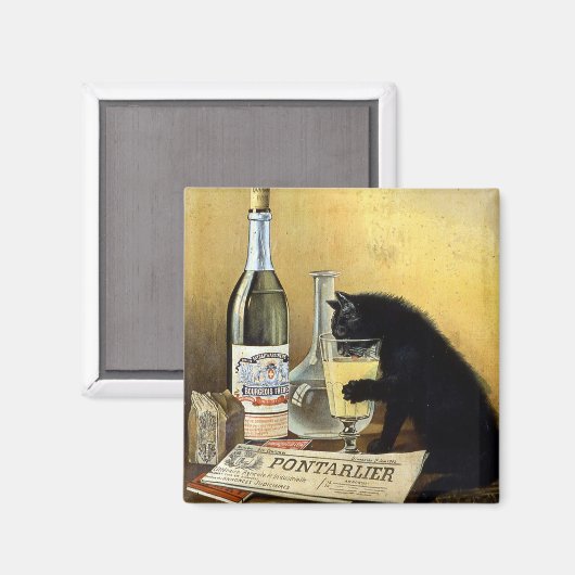 Retro frans poster "absinthe bourgeois" magneet (Voorkant / Achterkant)