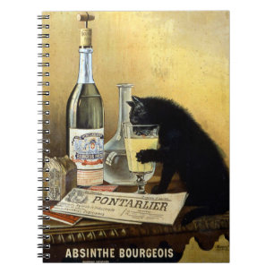 Retro frans poster "absinthe bourgeois" notitieboek