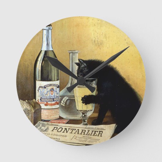 Retro frans poster "absinthe bourgeois" ronde klok (Voorkant)