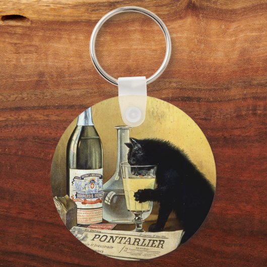 Retro frans poster "absinthe bourgeois" sleutelhanger (Voorkant)