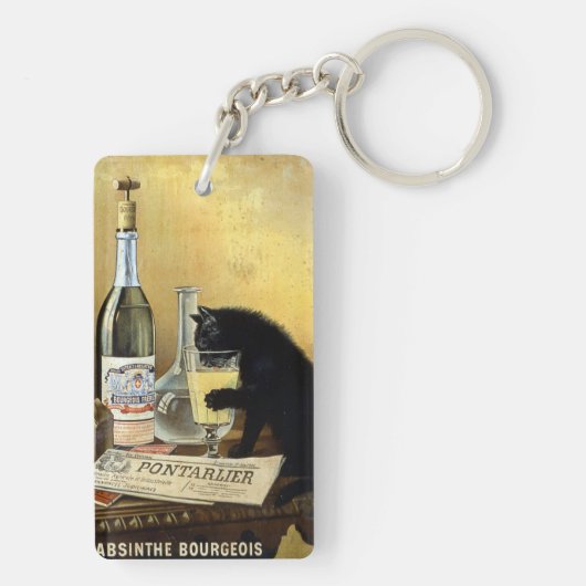 Retro frans poster "absinthe bourgeois" sleutelhanger (achterkant)