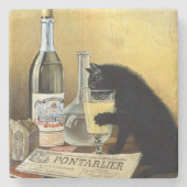 Retro frans poster "absinthe bourgeois" stenen onderzetter (Voorkant)