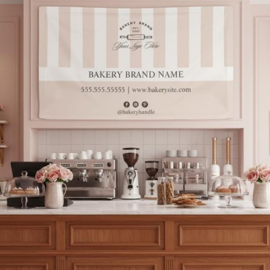 Retro Frans Roze Bakkerij Logo Evenementen Display Spandoek