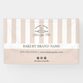 Retro Frans Roze Bakkerij Logo Evenementen Display Spandoek (Horizontaal)