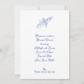 Retro Franse Blauwe Baguette repetitie diner Kaart (Voorkant)