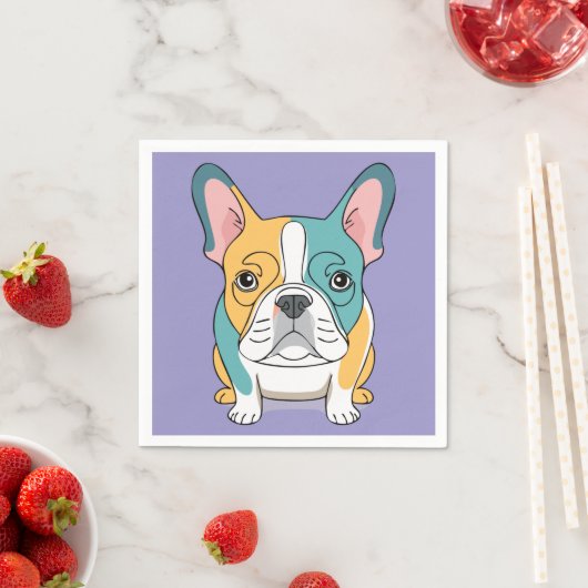 Retro Franse Bulldog Servetten (Insitu)