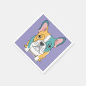 Retro Franse Bulldog Servetten (Hoek)