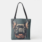Retro Franse Bulldog Tote Tas (Achterkant)