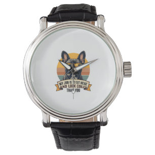 Retro Franse Bulldog Zonnebril Mijn Werk Is Om Te Horloge