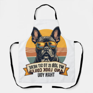 Retro Franse Bulldog Zonnebril Mijn Werk Is Om Te Schort