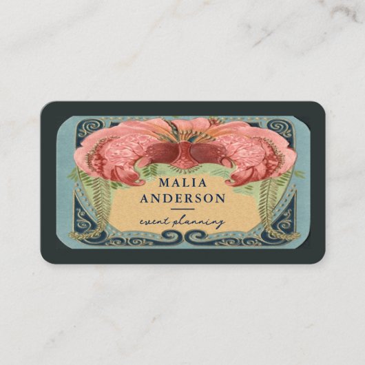  Retro Franse Floral Art Nouveau Lijst Visitekaartje (Voorkant)