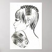 Retro  Franse haarstijlen en beheer Poster (Voorkant)