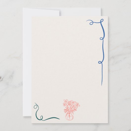 Retro Franse hand getekend geïllustreerd Sweet 16 Kaart (Achterkant)