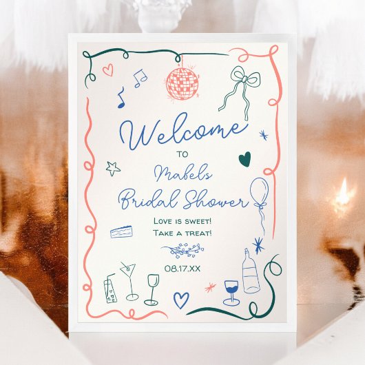 Retro franse hand getekend geïllustreerd vrijgezel poster