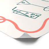 Retro franse hand getekend geïllustreerd vrijgezel poster (Hoek)