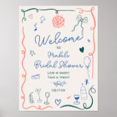 Retro franse hand getekend geïllustreerd vrijgezel poster (Voorkant)