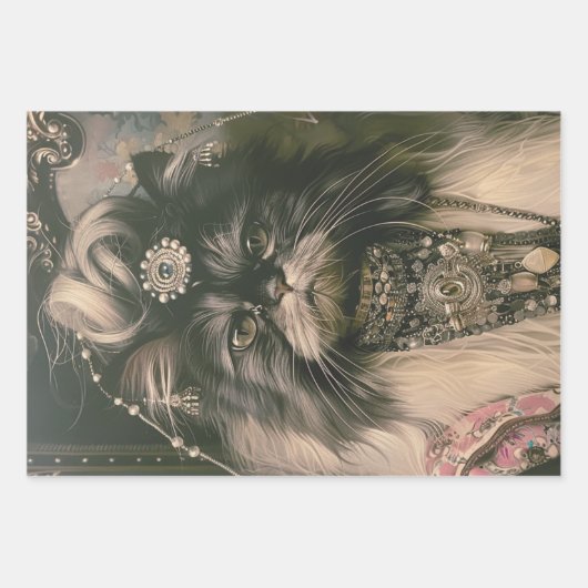  Retro Franse Katten Decoupage Inpakpapier Vel (Voorkant)