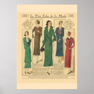 Retro Franse Mode 1931 Poster