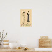 Retro  Franse Mode, dagbladen 1931 Poster (Keuken)