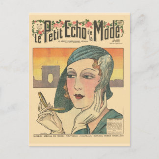 , retro Franse mode, Echo de Monde cover Briefkaart