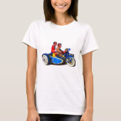 RETRO FRANSE MOTORFIETS + SIDECAR T-SHIRT (Voorkant)