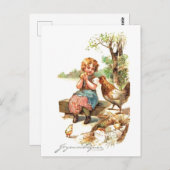  Retro Franse Paas Kaart (Voorkant / Achterkant)