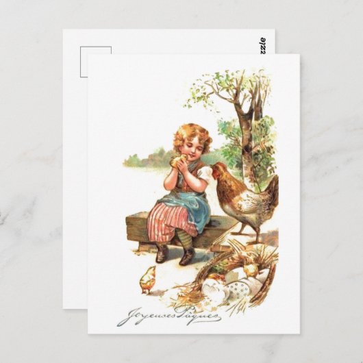  Retro Franse Paas Kaart (Voorkant / Achterkant)