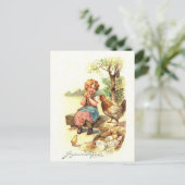 Retro Franse Paas Kaart (Staand voorkant)