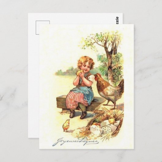  Retro Franse Paas Kaart (Voorkant / Achterkant)