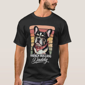 Retro Franse papa-hondliefhebber Vaderdag Fr T-shirt