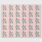 Retro Franse Poodle Inpakpapier (Vlak)