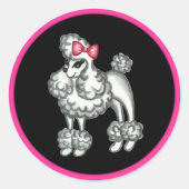 Retro Franse Poodle Stickers (Voorkant)