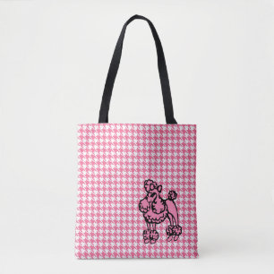 Retro Franse Roze Poodle Reistas Tote Bag