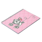 Retro Franse Roze Poodle School Schrijfboek Notitieboek (Linkerzijde)