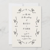 Retro Franse Speelse Boog Frame Bruiloft Handgesch Save The Date (Voorkant)