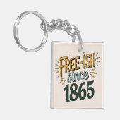 Retro Free-ish sinds 1865 Juneteenth Sleutelhanger (Voorkant Links)