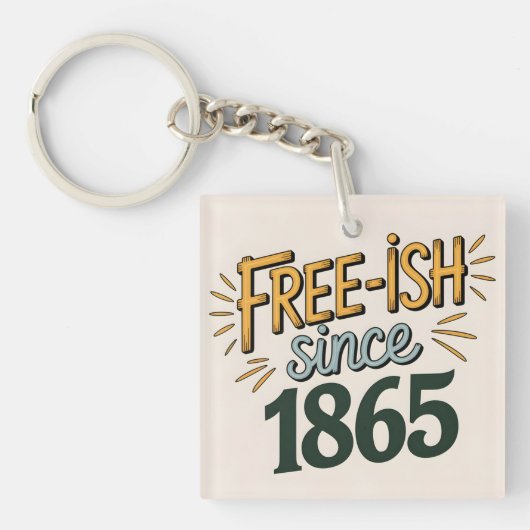 Retro Free-ish sinds 1865 Juneteenth Sleutelhanger (Voorkant)