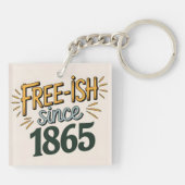 Retro Free-ish sinds 1865 Juneteenth Sleutelhanger (Achterkant)