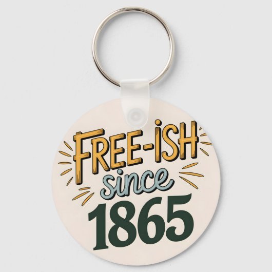 Retro Free-ish sinds 1865 Juneteenth Sleutelhanger (Voorkant)